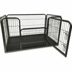 Cage Pour Chien - Cage Pour Chiots - 2 Ouvertures - 125 X 80 X 70cm - Acier - Installation Simple - MaxxPet