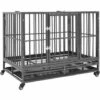VidaXL Cage Pour Chiens Avec Roues Acier 92x62x76 Cm - Noir