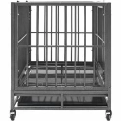 VidaXL Cage Pour Chien Avec Roues Et Toit Acier 102x72x85 Cm - Noir 7 VidaXL Cage Pour Chien Avec Roues Et Toit Acier 102x72x85 Cm - Noir -Cage, caisse et transport pour chien Soldes 54139928 3