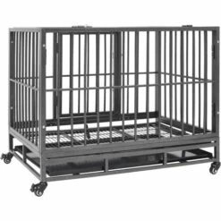 VidaXL Cage Pour Chien Avec Roues Et Toit Acier 102x72x85 Cm - Noir 8 VidaXL Cage Pour Chien Avec Roues Et Toit Acier 102x72x85 Cm - Noir -Cage, caisse et transport pour chien Soldes 54139928 4
