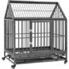VidaXL Cage Pour Chien Avec Roues Et Toit Acier 92x62x106 Cm - Noir