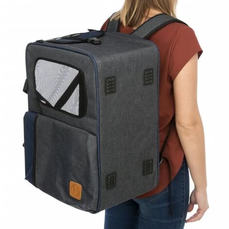TRIXIE Sac à Dos De Transport Pour Animaux De Compagnie Gris Et Bleu - Gris 1 TRIXIE Sac à Dos De Transport Pour Animaux De Compagnie Gris Et Bleu - Gris