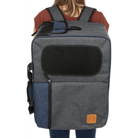 TRIXIE Sac à Dos De Transport Pour Animaux De Compagnie Gris Et Bleu - Gris 5 TRIXIE Sac à Dos De Transport Pour Animaux De Compagnie Gris Et Bleu - Gris – Image 5