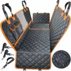CADEAUX Housse De Siège De Voiture Pour Chien Pour Siège Arrière De Voiture/camion/SUV, Hamac De Voiture Pour Chien Imperméable Avec Fenêtres En Filet, Harnais Pour Chien, Housse De Siège De Voiture Durable Pour Animal De Compagnie, Machine Résistante Aux Rayures