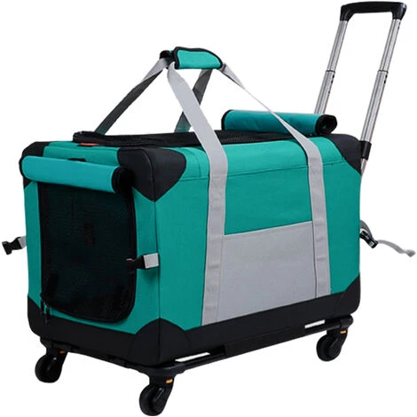 SUPERSELLER Sac De Transport Pour Chien Transporteur à Roulettes Pour Animaux De Compagnie Transporteur Pour Animaux De Compagnie Avec Roues Amovibles Poignée De Marche Télescopique Pour Chiens Ou Chats Pesant Moins De 15 Kg - Vert 2 SUPERSELLER Sac De Transport Pour Chien Transporteur à Roulettes Pour Animaux De Compagnie Transporteur Pour Animaux De Compagnie Avec Roues Amovibles Poignée De Marche Télescopique Pour Chiens Ou Chats Pesant Moins De 15 Kg - Vert – Image 2