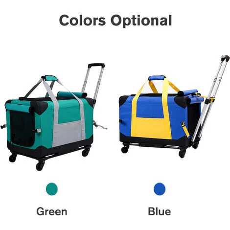 SUPERSELLER Sac De Transport Pour Chien Transporteur à Roulettes Pour Animaux De Compagnie Transporteur Pour Animaux De Compagnie Avec Roues Amovibles Poignée De Marche Télescopique Pour Chiens Ou Chats Pesant Moins De 15 Kg - Vert 3 SUPERSELLER Sac De Transport Pour Chien Transporteur à Roulettes Pour Animaux De Compagnie Transporteur Pour Animaux De Compagnie Avec Roues Amovibles Poignée De Marche Télescopique Pour Chiens Ou Chats Pesant Moins De 15 Kg - Vert – Image 3
