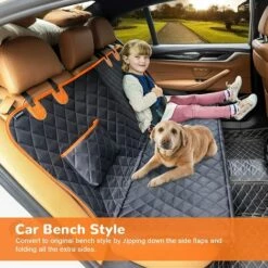 DECKON Housse De Siège Pour Chien Housse De Siège De Voiture Pour Animal De Compagnie 100% Imperméable à L'eau Housse De Siège Pour Animal De Compagnie Hamac 600D Robuste Anti-rayures Antidérapante Durable Douce Housse De Siège Arrière Pour Animaux De Compagnie, -Cage, caisse et transport pour chien Soldes 54830268 4