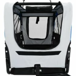 Topdeal Remorque De Vélo Pour Chiens Et Poussette 2-en-1 Gris Et Bleu FF91763_FR -Cage, caisse et transport pour chien Soldes 54840856 5