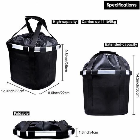 THSINDE Panier De Vélo Détachables Cycle Avant Toile Panier Transporteur Sac Pet Carrier En Alliage D'Aluminium.. 2 THSINDE Panier De Vélo Détachables Cycle Avant Toile Panier Transporteur Sac Pet Carrier En Alliage D'Aluminium.. – Image 2