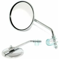 CYCLINGCOLORS 1x Rétroviseur Chromé Ø75mm Réversible Gauche Droite Réflecteur Guidon Vélo Cycle Trottinette