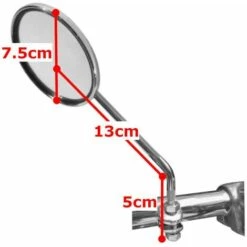 CYCLINGCOLORS 1x Rétroviseur Chromé Ø75mm Réversible Gauche Droite Réflecteur Guidon Vélo Cycle Trottinette -Cage, caisse et transport pour chien Soldes 55530123 3