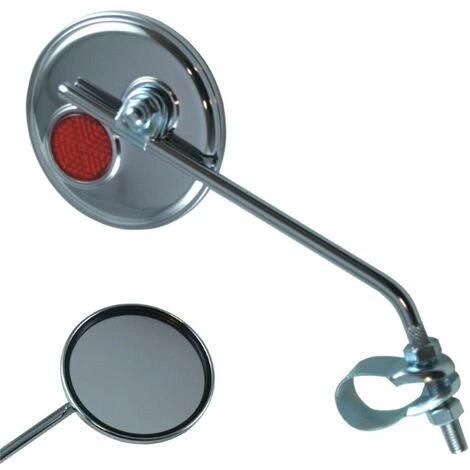 CYCLINGCOLORS 1x Rétroviseur Chromé Ø75mm Réversible Gauche Droite Avec Catadioptre Réflecteur Guidon Vélo Cycle Trottinette 1 CYCLINGCOLORS 1x Rétroviseur Chromé Ø75mm Réversible Gauche Droite Avec Catadioptre Réflecteur Guidon Vélo Cycle Trottinette