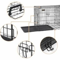 FEANDREA Cage Pour Chien, Avec 2 Portes, 107 X 70 X 77,5 Cm, Noir Par SONGMICS PPD42BK - Noir -Cage, caisse et transport pour chien Soldes 55540766 4