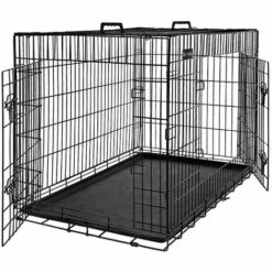 FEANDREA Cage Pour Chien, Avec 2 Portes, 92,5 X 57,5 X 64 Cm, Noir Par SONGMICS PPD36BK - Noir