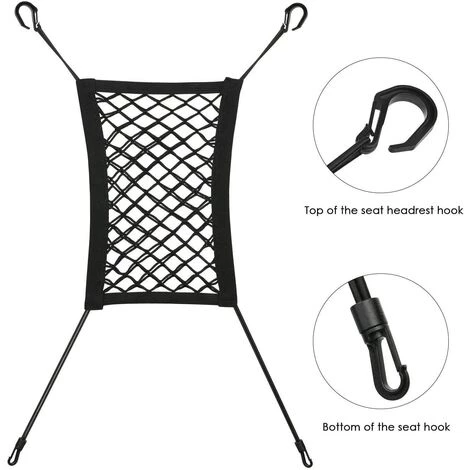 Organisateur De Maille De Voiture , Betterlife Filet De Rangement Voiture Universelle Filet De Protection Voiture Pour Chien Sécurité Siège Arrière Organisateur Élastique Accroche (noir) 2 Organisateur De Maille De Voiture , Betterlife Filet De Rangement Voiture Universelle Filet De Protection Voiture Pour Chien Sécurité Siège Arrière Organisateur Élastique Accroche (noir) – Image 2