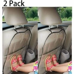 PERLE RARE 2 Pcs Auto Housse De Siège, Siège Auto Voiture De Couverture Protection Pour Les Enfants Boue Mat Propre Protecteur Kick Mat Poussières Arrière Anti Coup De Pied Et Poussières