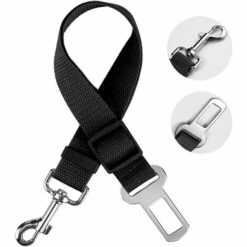 REGALI Ceinture Chien Voiture, Harnais Voiture Chien Voiture Universel, Ceinture De Sécurité Chien Indéchirable Durable Réglable 41-71cm Pour Tous Les Chiens Et Chats, Nylon Noir