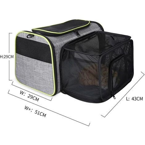 Sac De Transport Chat Chien Extensible Et Autres Animaux De Compagnie, Filet Respirant, Spacieux, Pliable Amovible Pour Voyage En Avion/Train/Voiture -Macaron 2 Sac De Transport Chat Chien Extensible Et Autres Animaux De Compagnie, Filet Respirant, Spacieux, Pliable Amovible Pour Voyage En Avion/Train/Voiture -Macaron – Image 2