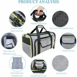 Sac De Transport Chat Chien Extensible Et Autres Animaux De Compagnie, Filet Respirant, Spacieux, Pliable Amovible Pour Voyage En Avion/Train/Voiture -Macaron 8 Sac De Transport Chat Chien Extensible Et Autres Animaux De Compagnie, Filet Respirant, Spacieux, Pliable Amovible Pour Voyage En Avion/Train/Voiture -Macaron -Cage, caisse et transport pour chien Soldes 55826168 4