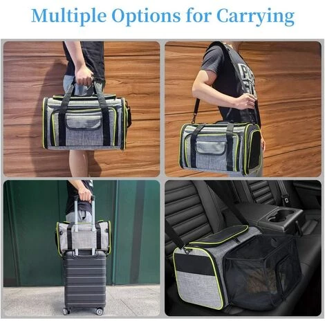 Sac De Transport Chat Chien Extensible Et Autres Animaux De Compagnie, Filet Respirant, Spacieux, Pliable Amovible Pour Voyage En Avion/Train/Voiture -Macaron 5 Sac De Transport Chat Chien Extensible Et Autres Animaux De Compagnie, Filet Respirant, Spacieux, Pliable Amovible Pour Voyage En Avion/Train/Voiture -Macaron – Image 5
