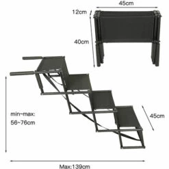 HALOYO Rampe Pour Chien, Escalier Pour Chien, Pliable, Escalier Pliant Pour Chien, Rampe Pour Chien, 165 X 43 Cm, Jusqu'à 75 Kg, Pour Les Voitures, SUV Et Lit Haut Rampe De Voiture, Aide à L'embarquement De Voiture -Cage, caisse et transport pour chien Soldes 55900793 3