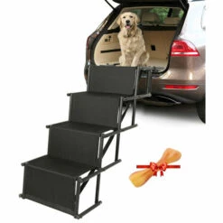 HALOYO Rampe Pour Chien, Escalier Pour Chien, Pliable, Escalier Pliant Pour Chien, Rampe Pour Chien, 165 X 43 Cm, Jusqu'à 75 Kg, Pour Les Voitures, SUV Et Lit Haut Rampe De Voiture, Aide à L'embarquement De Voiture -Cage, caisse et transport pour chien Soldes 55900793 5