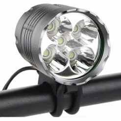 Eclairage Velo, 6000 Lumens 5 LED, Phare Avant De Vélo De Montagne étanche Avec Batterie Rechargeable 6400 MAh (blanc)-BISBISOUS