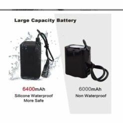 Eclairage Velo, 6000 Lumens 5 LED, Phare Avant De Vélo De Montagne étanche Avec Batterie Rechargeable 6400 MAh (blanc)-BISBISOUS 8 Eclairage Velo, 6000 Lumens 5 LED, Phare Avant De Vélo De Montagne étanche Avec Batterie Rechargeable 6400 MAh (blanc)-BISBISOUS -Cage, caisse et transport pour chien Soldes 56398799 4