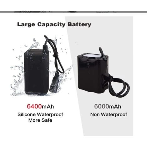 Eclairage Velo, 6000 Lumens 5 LED, Phare Avant De Vélo De Montagne étanche Avec Batterie Rechargeable 6400 MAh (blanc)-BISBISOUS 4 Eclairage Velo, 6000 Lumens 5 LED, Phare Avant De Vélo De Montagne étanche Avec Batterie Rechargeable 6400 MAh (blanc)-BISBISOUS – Image 4