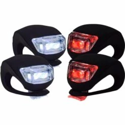 Éclairage De Vélo Avant Et Arrière, Avec Boîtier En Silicone étanche - Éclairage De Vélo Facile à Installer (noir)-BISBISOUS