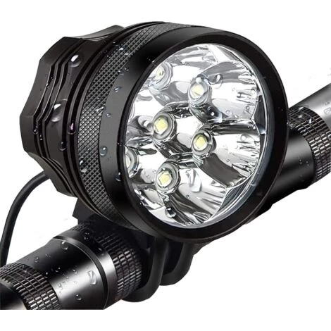 Lumières De Vélo, Phare De Vélo LED Super Lumineux, Phare Avant De Vélo De Montagne étanche Avec Batterie Rechargeable 9000 MAh (noir)-BISBISOUS 1 Lumières De Vélo, Phare De Vélo LED Super Lumineux, Phare Avant De Vélo De Montagne étanche Avec Batterie Rechargeable 9000 MAh (noir)-BISBISOUS