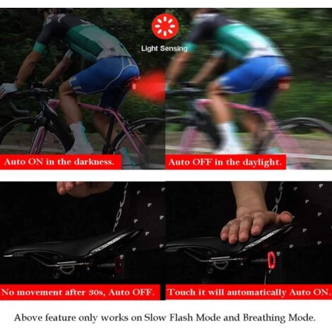 Lumiere Velo, Automatique Avec Détection De Freinage, Rechargeables Par USB, Feux Arrière étanches IPX65, Convient à Tous Les Vélos (noir)-BISBISOUS 3 Lumiere Velo, Automatique Avec Détection De Freinage, Rechargeables Par USB, Feux Arrière étanches IPX65, Convient à Tous Les Vélos (noir)-BISBISOUS – Image 3