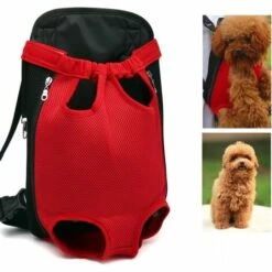 Fei Yu Sac à Dos Pour Animal De Compagnie, Réglable, Mains-Libres, Jambes écartées Et Respirant Sac à Dos Pour Animal De Compagnie Chien Devant, Rouge, L