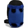Fei Yu Pet Dog Carrier Backpack Respirant En Plein Air Voyage Chien À Dos Toile Jambes De Toile À L'avant Sac D'épaule Pet Sacs Animaux Durable Sac À Bandoulière (Small; Chest(Under 30cm), Bleu)