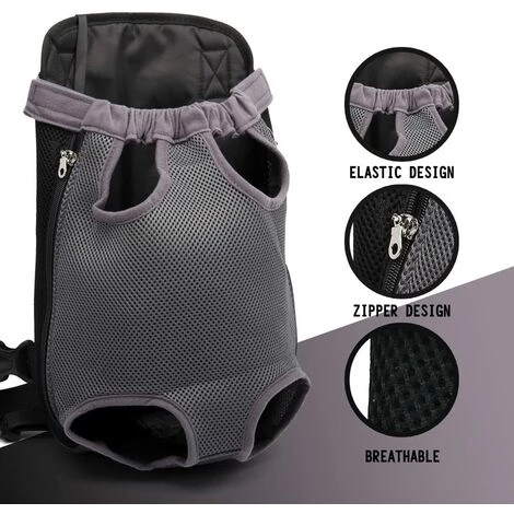 Fei Yu Pet Dog Carrier Backpack Respirant En Plein Air Voyage Chien À Dos Toile Jambes De Toile À L'avant Sac D'épaule Pet Sacs Animaux Durable Sac À Bandoulière (Medium; Chest(24cm-53cm), Gris) 2 Fei Yu Pet Dog Carrier Backpack Respirant En Plein Air Voyage Chien À Dos Toile Jambes De Toile À L'avant Sac D'épaule Pet Sacs Animaux Durable Sac À Bandoulière (Medium; Chest(24cm-53cm), Gris) – Image 2