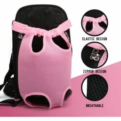 Fei Yu Pet Dog Carrier Backpack Respirant En Plein Air Voyage Chien À Dos Toile Jambes De Toile À L'avant Sac D'épaule Pet Sacs Animaux Durable Sac À Bandoulière (Small; Chest(Under 30cm), Rose) -Cage, caisse et transport pour chien Soldes 56414458 3