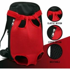 Fei Yu Pet Dog Carrier Backpack Respirant En Plein Air Voyage Chien À Dos Toile Jambes De Toile À L'avant Sac D'épaule Pet Sacs Animaux Durable Sac À Bandoulière (Medium; Chest(24cm-53cm), Rouge) -Cage, caisse et transport pour chien Soldes 56414460 4