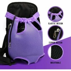 Fei Yu Pet Dog Carrier Backpack Respirant En Plein Air Voyage Chien À Dos Toile Jambes De Toile À L'avant Sac D'épaule Pet Sacs Animaux Durable Sac À Bandoulière (XL; Chest(43cm-63cm), Violet) -Cage, caisse et transport pour chien Soldes 56414464 3