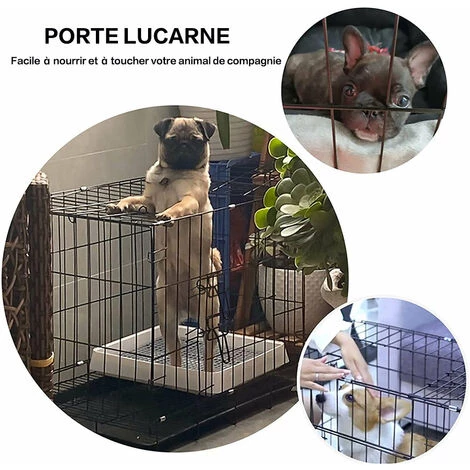 IZTOSS Cage Chien 83x60x66cm - Qualité Cage Pour Chien, Chat, Animal Domestique - Pliable Et Transportable Avec Poignées Et 2 Plateau - Noir 3 IZTOSS Cage Chien 83x60x66cm - Qualité Cage Pour Chien, Chat, Animal Domestique - Pliable Et Transportable Avec Poignées Et 2 Plateau - Noir – Image 3