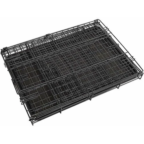 IZTOSS Cage Chien 83x60x66cm - Qualité Cage Pour Chien, Chat, Animal Domestique - Pliable Et Transportable Avec Poignées Et 2 Plateau - Noir 5 IZTOSS Cage Chien 83x60x66cm - Qualité Cage Pour Chien, Chat, Animal Domestique - Pliable Et Transportable Avec Poignées Et 2 Plateau - Noir – Image 5
