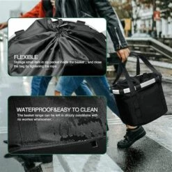 ROSIER Panier De Vélo, Amovible Vélo Guidon Panier, Cycle Avant Toile Panier Transporteur Sac Pet Carrier En Alliage D'Aluminium Pour VTT, Pique-Nique, Shopping, Petit Animal Domestique (Le Noir，24*36*24cm)——VEBTles -Cage, caisse et transport pour chien Soldes 57120042 3