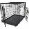 FEANDREA 2 Portes Cage Pour Chien Pliable Et Transportable Avec Poignées Et Plateau 91 X 58 X 64cm Par SONGMICS PPD36H - Noir
