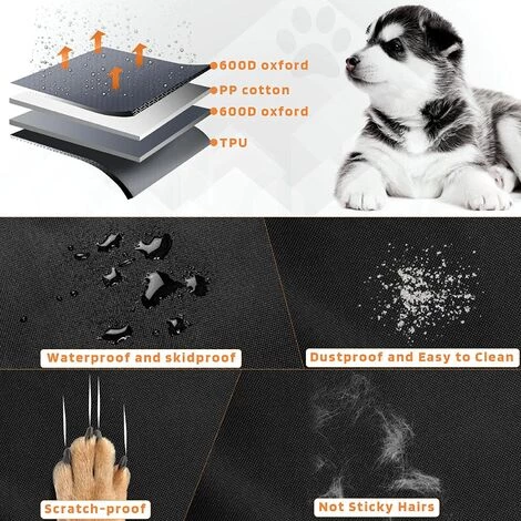 VIEWEE Sac De Transport Chien Chat, Siège Arrière De Voiture Chien - Côtés Robustes, Housse De Siège Voiture Chien Avec Sangle De Sécurité En Oxford Respirant&Impériable Pour Chien De Moyenne/petite Taille 4 VIEWEE Sac De Transport Chien Chat, Siège Arrière De Voiture Chien - Côtés Robustes, Housse De Siège Voiture Chien Avec Sangle De Sécurité En Oxford Respirant&Impériable Pour Chien De Moyenne/petite Taille – Image 4