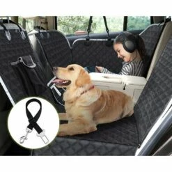 Housse De Siège De Voiture Pour Chien, Housse De Coffre De Voiture Pour Chien Imperméable Anti-déchirure Avec Fenêtre De Visualisation, Sac De Rangement,Compatible Avec Les Accoudoirs, Pecute (146x136cm)