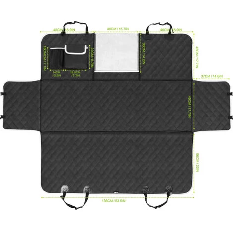 Housse De Siège Pour Chien Pour La Banquette Arrière, Pecute Housse Voiture Imperméable Pour Chien Avec Fenêtre De Visualisation, Avec 2 Housses Latérales De Sac Et 2 Ceintures De Sécurité Pour Chien, Antidérapants Lavables,146x136cm,Noir 5 Housse De Siège Pour Chien Pour La Banquette Arrière, Pecute Housse Voiture Imperméable Pour Chien Avec Fenêtre De Visualisation, Avec 2 Housses Latérales De Sac Et 2 Ceintures De Sécurité Pour Chien, Antidérapants Lavables,146x136cm,Noir – Image 5