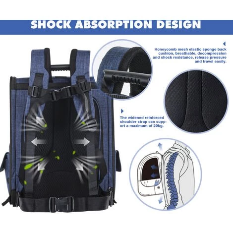 Pecute Sac à Dos Chat Chien Extensible 90%, Sac Transport Pour Chat Petit Chien Respirant, Sac A Dos De Transport Chat Avec Matelas En Peluche Amovible, Pour Voyage En Train/Voiture/Restaurant/Avion, Bleu 4 Pecute Sac à Dos Chat Chien Extensible 90%, Sac Transport Pour Chat Petit Chien Respirant, Sac A Dos De Transport Chat Avec Matelas En Peluche Amovible, Pour Voyage En Train/Voiture/Restaurant/Avion, Bleu – Image 4