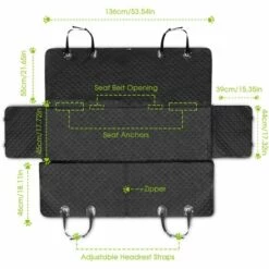 Pecute Housses De Siège D'auto Pour Chien Universelle, Housse Protection De Siège D'arrière Avec Poche De Rangement, Housse Banquette Imperméable Pour Voiture Et SUV Tansport Chien(146 X 136cm,Noir) -Cage, caisse et transport pour chien Soldes 58114995 5