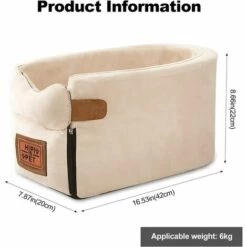 AIDUCHO Sièges Sécurité Auto Pour Chiens & Chat Poids Inférieur à 6 Kg Sac Transport Chien Respirant Portable Mou Amovible Lavable Panier Chien Voiture Lit De Chien-Blanc -Cage, caisse et transport pour chien Soldes 58196555 4