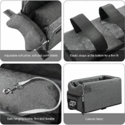 AIDUCHO Sièges Sécurité Auto Pour Chiens & Chat Poids Inférieur à 6 Kg Sac Transport Chien Respirant Portable Mou Amovible Lavable Panier Chien Voiture Lit De Chien-Gris -Cage, caisse et transport pour chien Soldes 58196666 4
