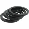 CYCLINGCOLORS 4x Entretoise Direction Vélo Potence 1 1/8" 28.6mm Noir Cale Ergonomique 2x3mm+2x5mm Aluminium Cycle Spacer